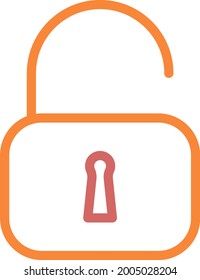 Open padlock, illustration, vector on a white background.