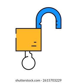 open padlock line icon vector. open padlock sign. isolated symbol illustration