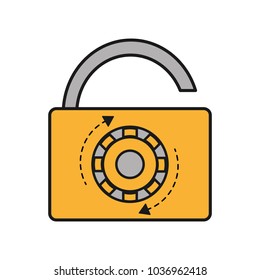 open padlock object with password protection