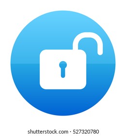 open padlock, password, secure, security, Blue Vector Icon