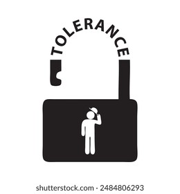 An open padlock and a person welcoming the opponent is a sign of tolerance.