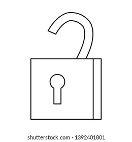 open padlock secuirty protection icon