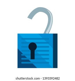 open padlock secuirty protection icon