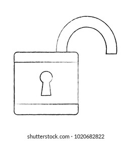 open padlock secure protection data icon