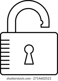 Abrir candado de seguridad de acceso icono de línea de arte