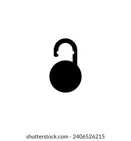 Open Padlock Silhouette, Flat Style, can use for Art Illustration, Pictogram, Logo Gram, Website or Graphic Design Element. Vector Illustration 