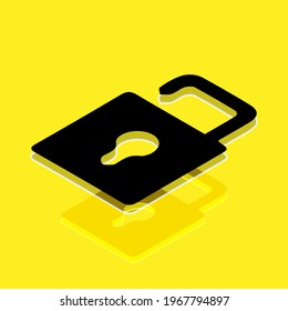 Open padlock symbol for web and mobile applications