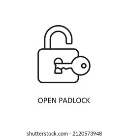 Open Padlock Vector Outline Icon Design illustration. Banking and Payment Symbol on White background EPS 10 File