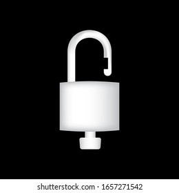 Open padlock without key. vector illustration
