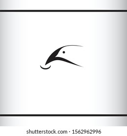 Open pages of book with head of dove in negative space. Minimalist simple logo design. Logo design template