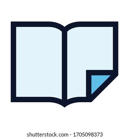 Open Pages. Simple Vector Color Icon.