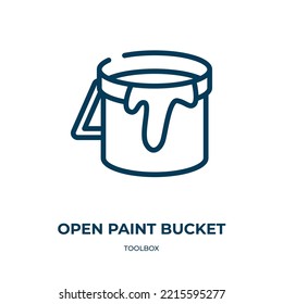 Open Paint Bucket Icon. Linear Vector Illustration From Toolbox Collection. Outline Open Paint Bucket Icon Vector. Thin Line Symbol For Use On Web And Mobile Apps, Logo, Print Media.