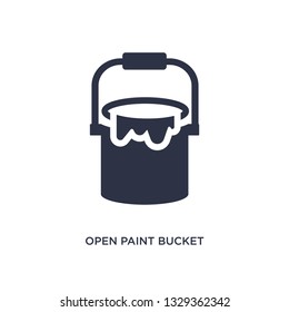 open paint bucket icon. Simple element illustration from tools concept. open paint bucket editable symbol design on white background. Can be use for web and mobile.
