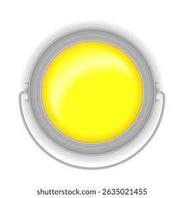 Open paint can on a white background. Vector illustration.