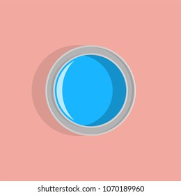 Open paint can, top view. Vector illustration in a flat style