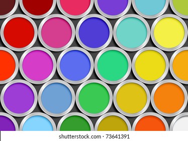 Open Paint Cans