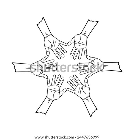 open palm gesture vector black and white vector illustration