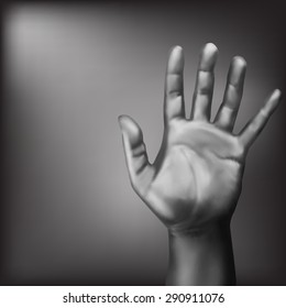 Open palm gesture. Vector illustration eps 10