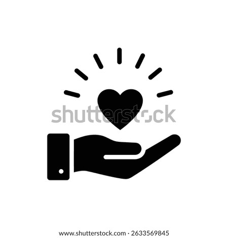 Open Palm Hand with Heart Symbolizing Compassion and Care