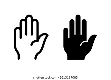 open palm hand icon set. Isolated vector icon for medical, gesture, stop, hi, or greeting concepts