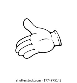 Open Palm Hand Isolated Gesture. Vector Begging Arm, Human Hand Asking Donations