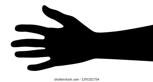 Open the palm of the hand silhouette vector