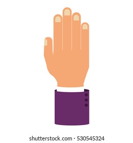 Open Palm of hand with sleeve purple color