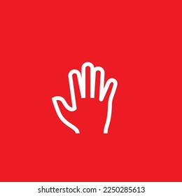 Open palm icon, graphic resource template, vector illustration.