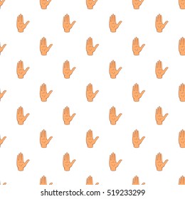 Open palm pattern. Cartoon illustration of open palm vector pattern for web