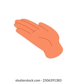 Open up palm, sign of ask to give charity. Gesture of outstretched hand to offer assistance, help. Nonverbal communication, body language. Flat isolated vector illustration on white background