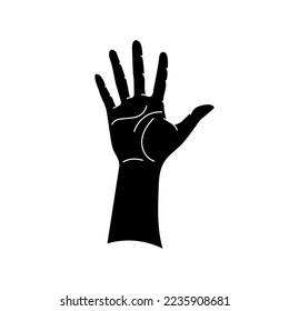 Silueta de palmera abierta. Ilustración del vector