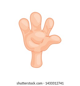 Open palm at the top. Vector illustration on white background.