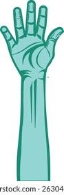 Open Palm Vector: Minimal Two-Tone Design. suitable for themes of peace, unity, trust