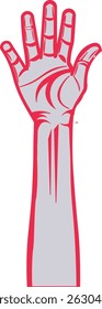 Open Palm Vector: Minimal Two-Tone Design. suitable for themes of peace, unity, trust