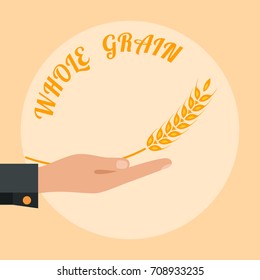 Open palm with wheat.