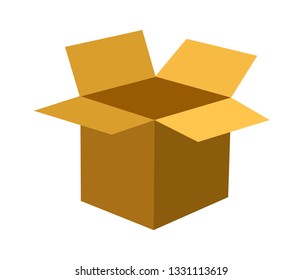 Open the paper box icon Box is opening out, white background, illustration-vector