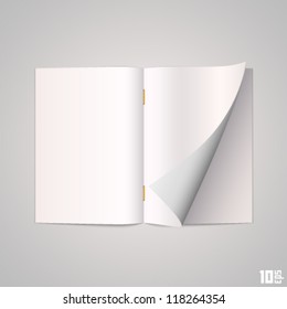 Open the paper journal, Open book object magazine, Vector illustration