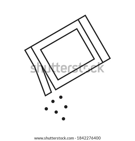 Open paper sachet icon  packet soluble powder  soluble medication. vector illustration