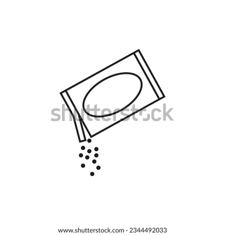 Open paper sachet icon. Packet soluble powder. Soluble medication. Vector illustration. Eps 10.