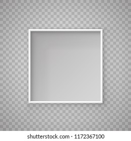 Open paper Square box on a transparent background. Vector illustration