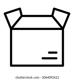Open parcel box icon. Outline open parcel box vector icon for web design isolated on white background