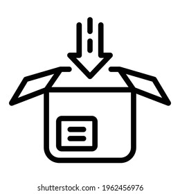 Open parcel icon. Outline Open parcel vector icon for web design isolated on white background