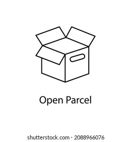 Open Parcel vector outline icon for web design isolated on white background