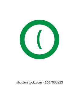 Open Parenthesis Symbol vector inside a circle.