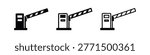 Open Parking Barrier Gate Icons Set