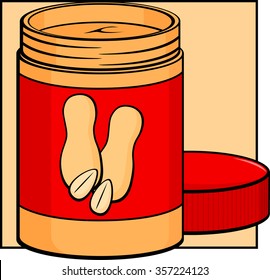 offener Erdnussbutter-Glas