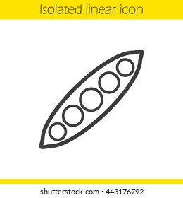 Open peapod contour symbol. Vector isolated outline drawing