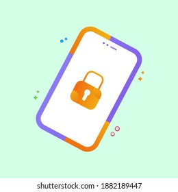 Öffnen Sie den Bildschirm mit dem Schütteln des Telefons. Flaches Design-Symbol für Website, mobile App, Präsentation und andere Projekte bereit