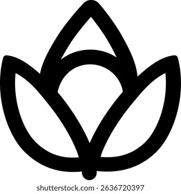 Open Physalis outlined icon design style