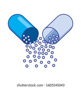 open pill design of Medical care health hospital emergency aid and clinic theme Vector illustration